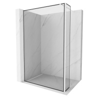 MEXEN/S - Kioto Sprchová zástena WALK-IN 110 x 40 cm, čierny vzor, biela 800-110-212-20-70-040