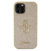 Guess PU Fixed Glitter 4G Metal Logo Zadný Kryt pre iPhone 12/12 Pro Gold