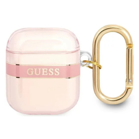 Obal Guess  GUA2HHTSP AirPods cover pink Strap Collection (GUA2HHTSP)