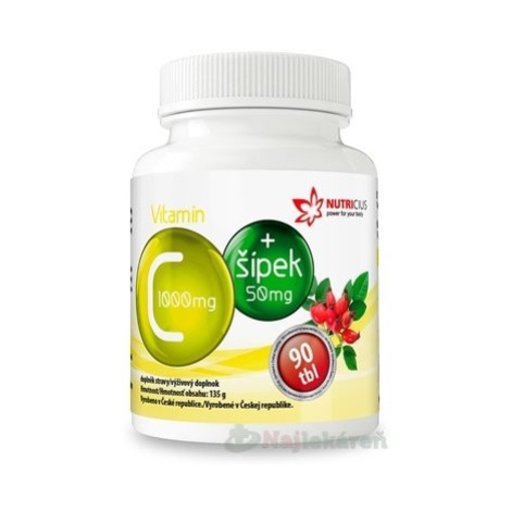 NUTRICIUS Vitamín C 1000 mg + šípka 50 mg tbl 1x90 ks