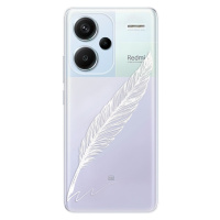 Odolné silikónové puzdro iSaprio - Writing By Feather - white - Xiaomi Redmi Note 13 Pro+ 5G