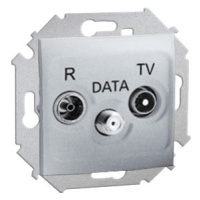 Zásuvka TV/R/DATA koncová 10dB (SS) hliník metal. SIMON15 (simon)