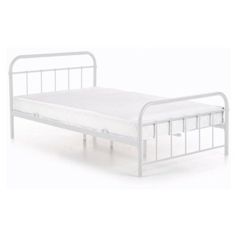 HALMAR Linda 120 kovová jednolôžková posteľ s roštom biela