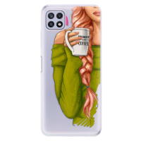 Odolné silikónové puzdro iSaprio - My Coffe and Redhead Girl - Samsung Galaxy A22 5G