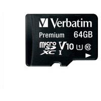 VERBATIM MicroSDXC karta 64GB Premium, U1 + adaptér