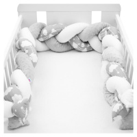 New Baby Ochranný mantinel do postieľky vrkoč - Minka a Obláčik sivý 1 ks