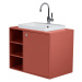Červená závesná skrinka s umývadlom bez batérie 80x62 cm Color Bath – Tom Tailor