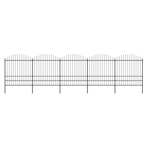 vidaXL Záhradný plot s hrotmi, oceľ (1,75-2)x8,5 m, čierny