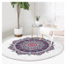 Fialový prateľný okrúhly koberec vhodný pre robotické vysávače ø 100 cm Comfort – Mila Home