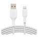 Belkin BOOST Charge Braided Lightning/USB-A odolný kábel, 3m, biely