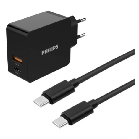 Sieťová duálna USB nabíjačka + kábel 1m PHILIPS DLP2621C / 12