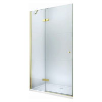 MEXEN - Roma sprchové dvere krídlové 120, transparent, zlatý sa stenovým profilom 854-120-000-50
