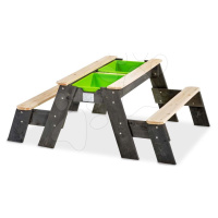 Pieskovisko cédrové stôl na vodu a piesok Aksent sand&water table Exit Toys piknikové s 2 lavica