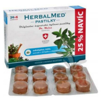 HERBALMED Pastilky Eukalyptus, mäta, vitamín C 24 + 6 pastiliek