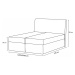 Expedo Čalúnená posteľ boxspring REYNA, 140x200, sawana 05