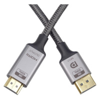 PremiumCord kábel DisplayPort 1.4 na HDMI2.1, pre rozlíšenie 8K @ 60Hz, 4K @ 144Hz, 2m