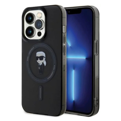 Kryt Karl Lagerfeld KLHMP15LHFCKNOK iPhone 15 Pro 6.1" black hardcase IML Ikonik MagSafe (KLHMP1