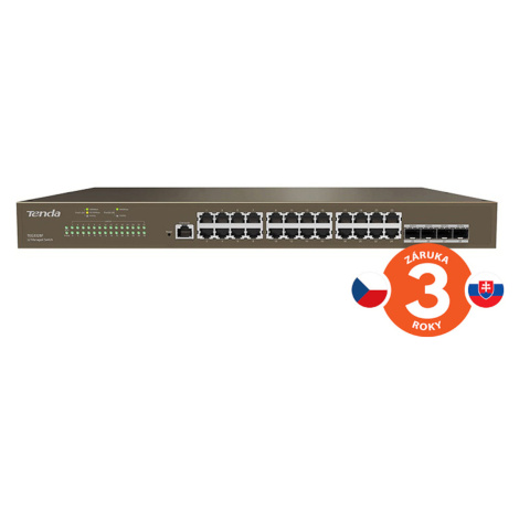 Tenda TEG3328F Managed L2 Gigabit Switch, 24x RJ45 10/100/1000 Mb/s, 4x SFP 1 Gb/s, Fanles Solarix