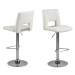 Dkton Dizajnová barová stolička Nerine, biela a chrómová-ekokoža