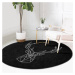Čierny prateľný okrúhly koberec vhodný pre robotické vysávače ø 120 cm Comfort – Mila Home