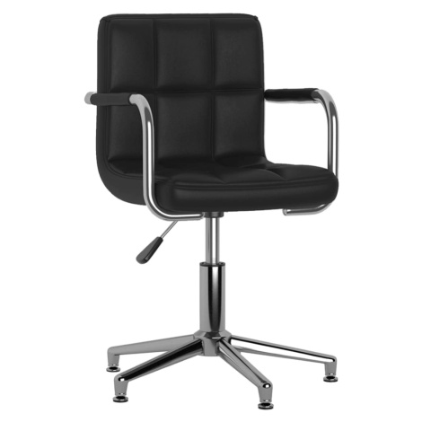 vidaXL Otočná jedálenská stolička čierna umelá koža