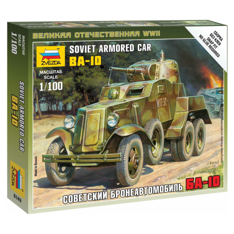 Wargames (WWII) military 6149 - Soviet Armored Car BA-10 (1:100) Zvezda