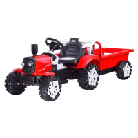 mamido Detský elektrický traktor s prívesom červený