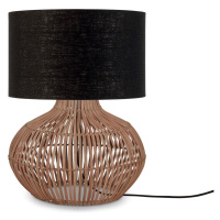 Stolová lampa s textilným tienidlom v čierno-prírodnej farbe (výška 48 cm) Kalahari – Good&M