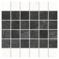 Mozaika RAKO Vein čiernobiela 30x30 cm lesk WDM06133.1