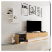 Biela/prírodná TV súprava v dekore exotického dreva 180x40 cm Liza - Kalune Design