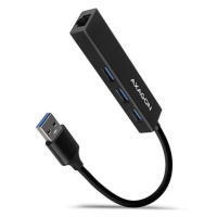 AXAGON HMA-GL3A, USB 3.rozbočovač 2. generácie, porty 3x USB-A + Gigabit Ethernet, kov, kábel US