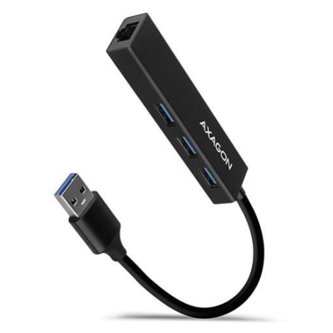 AXAGON HMA-GL3A, USB 3.rozbočovač 2. generácie, porty 3x USB-A + Gigabit Ethernet, kov, kábel US