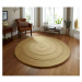 Béžový vlnený koberec Think Rugs Spiral, ⌀ 140 cm