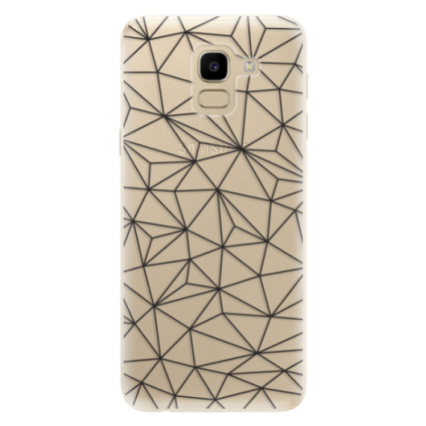Odolné silikónové puzdro iSaprio - Abstract Triangles 03 - black - Samsung Galaxy J6