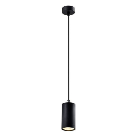 Čierne závesné svietidlo s kovovým tienidlom ø 7 cm Tubo - Candellux Lighting