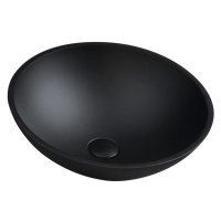SAPHO - TELICA sklenené umývadlo na dosku Ø 42cm, čierná mat TY181B