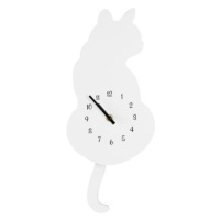 TORO Nástenné hodiny TORO biela mačka 40cm