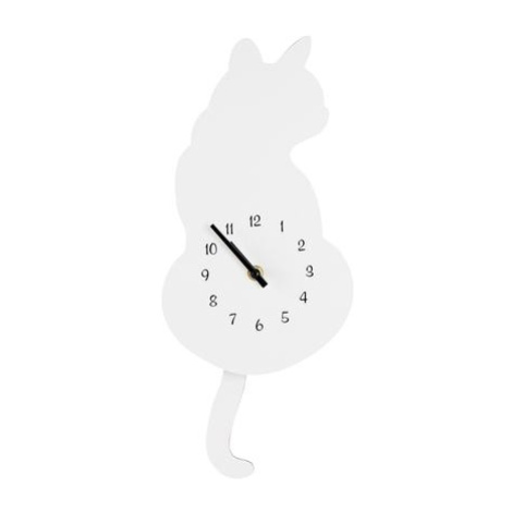 TORO Nástenné hodiny TORO biela mačka 40cm