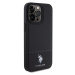 U.S. Polo PU Leather Mesh Pattern Double Horse Zadný Kryt pre iPhone 15 Pro Max Black