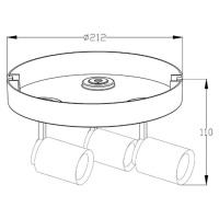 Stropné svietidlo Librae Round III, 3-pl., biela