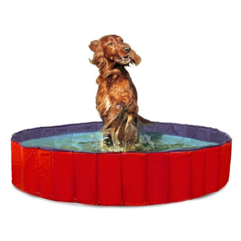 KARLIE FLAMINGO Skladací bazén pre psov modro-červený 120x30 cm