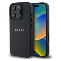 Guess PU Grained Classic Logo MagSafe kryt iPhone 16 Pro Max čierny