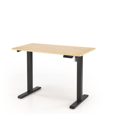 Výškově nastavitelný psací stůl Birka B53 dub craft/černý Halmar