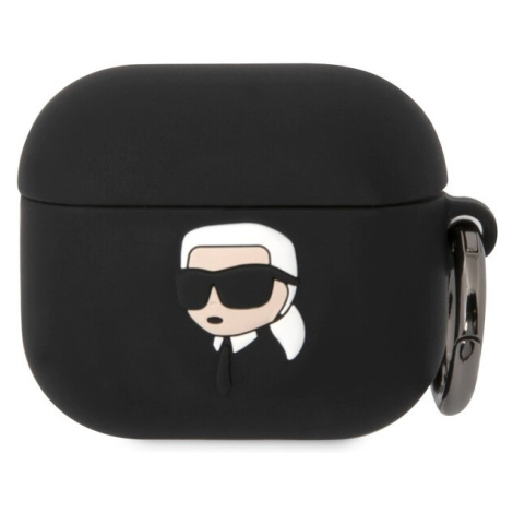 Karl Lagerfeld 3D Logo NFT Karl Head Silikónové Puzdro pre Airpods 3 Black