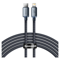 Kábel Baseus Crystal Shine cable USB-C to Lightning, 20W, PD, 2m, black (6932172602772)