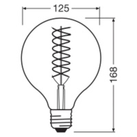 OSRAM LED Vintage 1906, G125, E27, 8,4 W, zlatá, 824, tl.