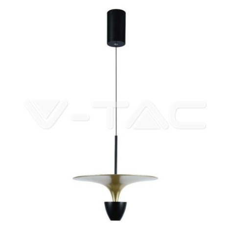 9W LED dizajnová závesná lampa (30*320*100CM) čierna + zlatá 3000K 1000lm VT-7832 (V-TAC)