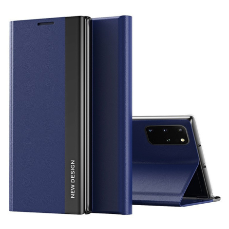 Xiaomi Redmi Note 9T 5G, bočné otváracie puzdro, stojan, Wooze Silver Line, tmavomodrá