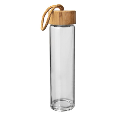 Sklenená fľaša na vodu s bambusovým viečkom Orion, 500 ml