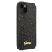 Plastové puzdro Guess na Apple iPhone 14 GUHCP14SHGGSHK Glitter Flakes Metal Logo čierne